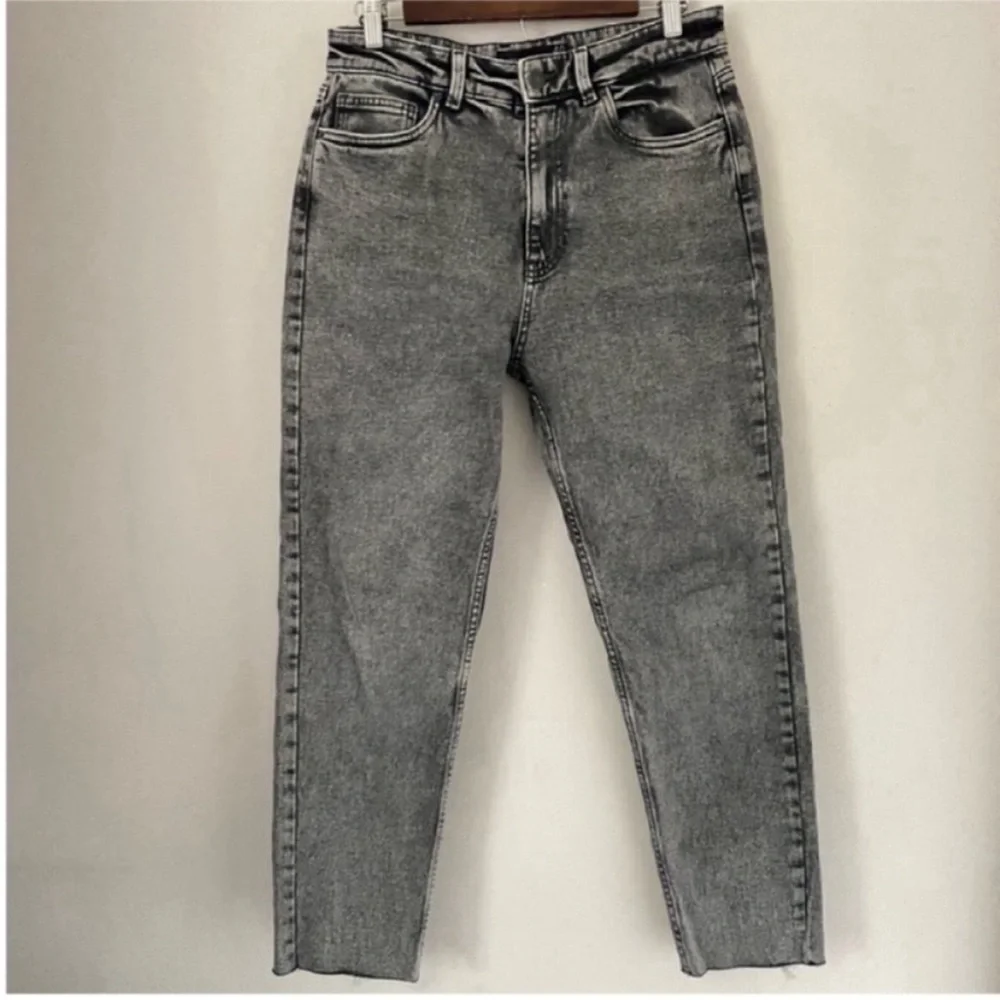 ASOS Grey Straight Leg High-rise Retro Jeans 8